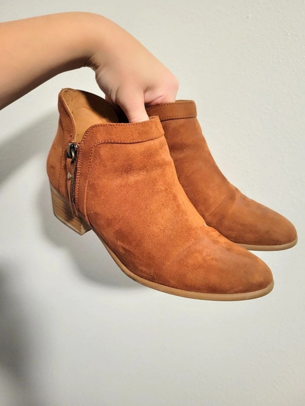Suede-Look Ankle Boots in Brown JustFab
